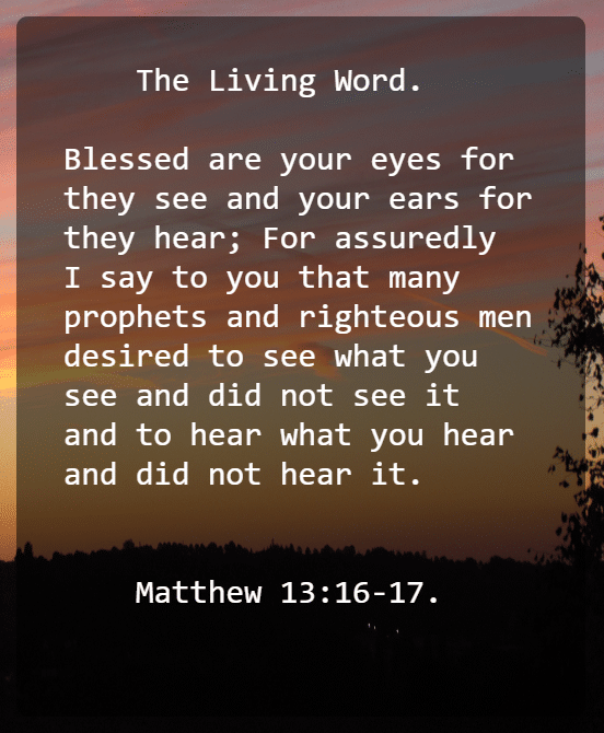 Matt 13 V 16 17.